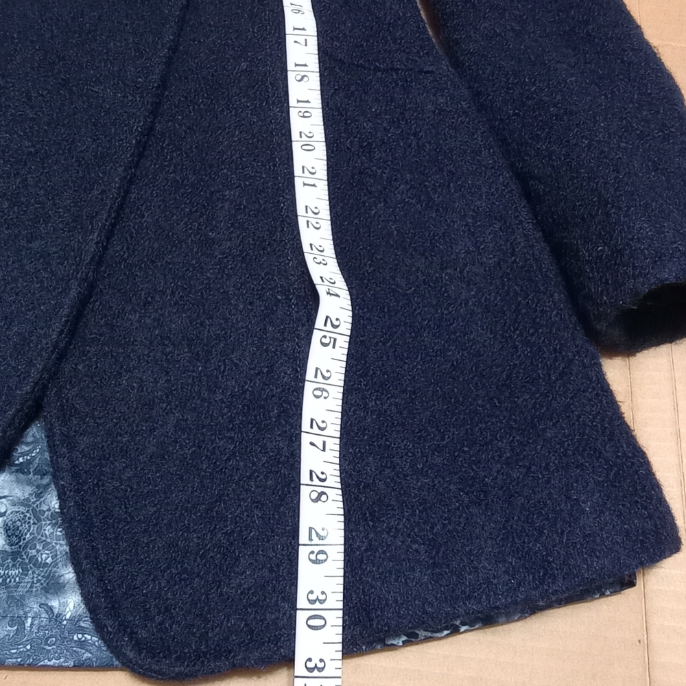 Guess Los Angeles Dark Blue Wool Asymmetrical Women's Blend Coat/Jacket S/Petite - Picture 13 of 17
